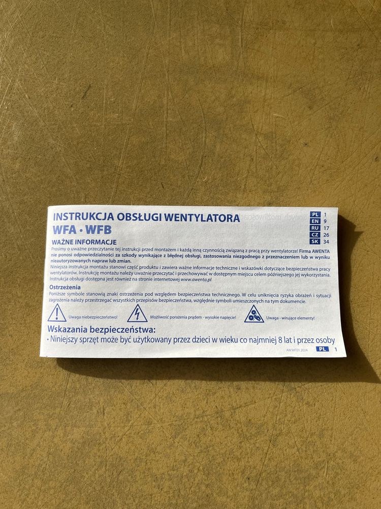 Wentylator łazienkowy Awenta WFA100