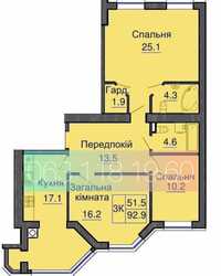 Продаж трикімнатної квартири в зданому будинку ЖК Софія Нова Теремки