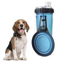 Бутылка двойная для воды с миской PET DRINK BOTTLE