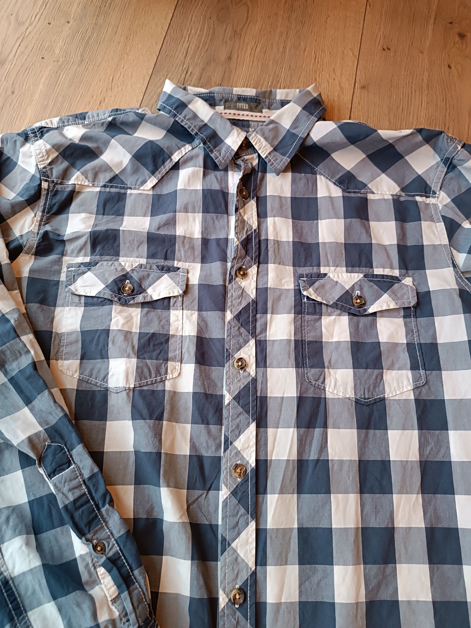 Koszula H&M r. XL fitted w kratę