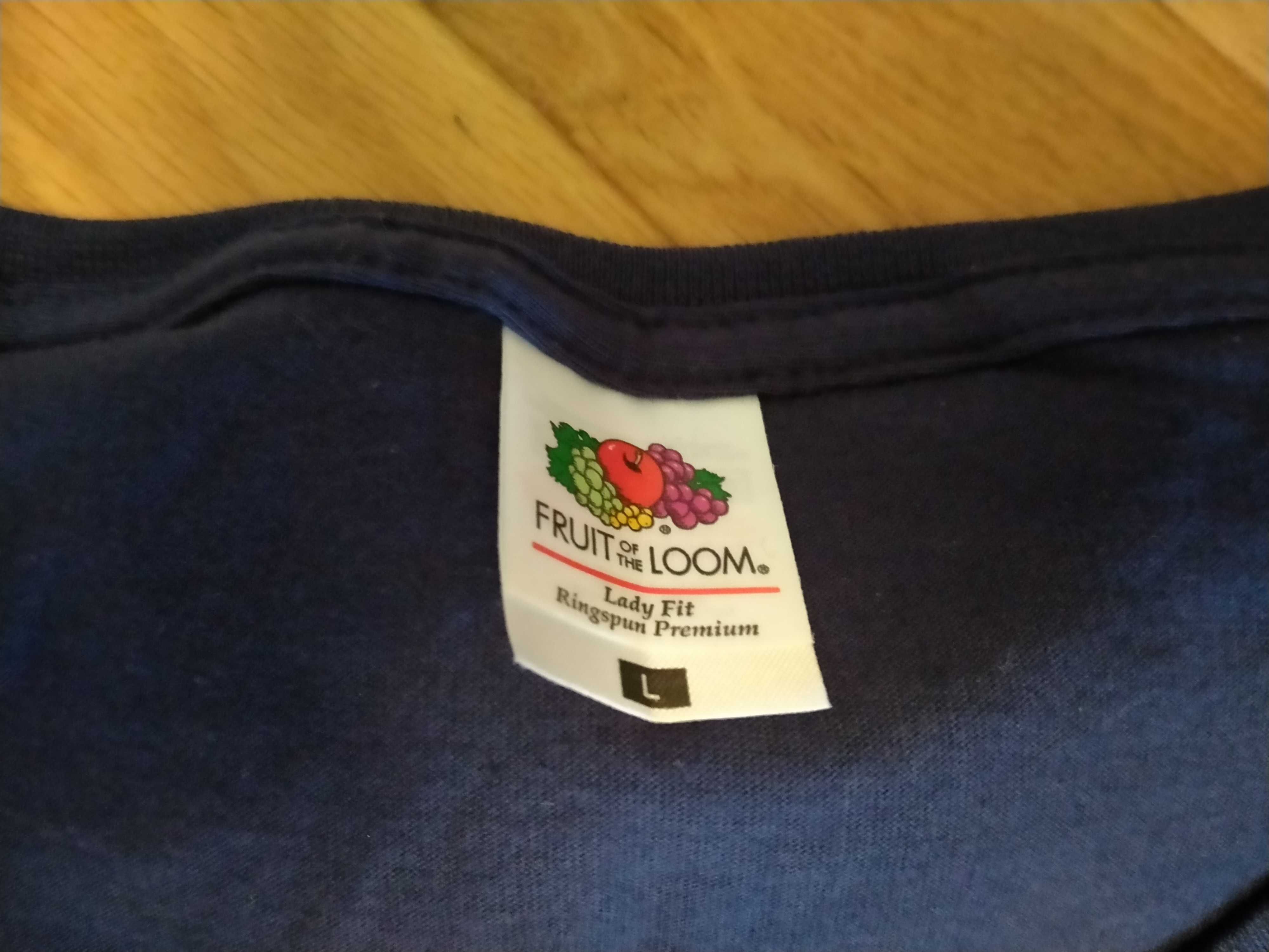 Damska koszulka/tshirt Fruit of the Loom, oryginalna, Nowa granatowa