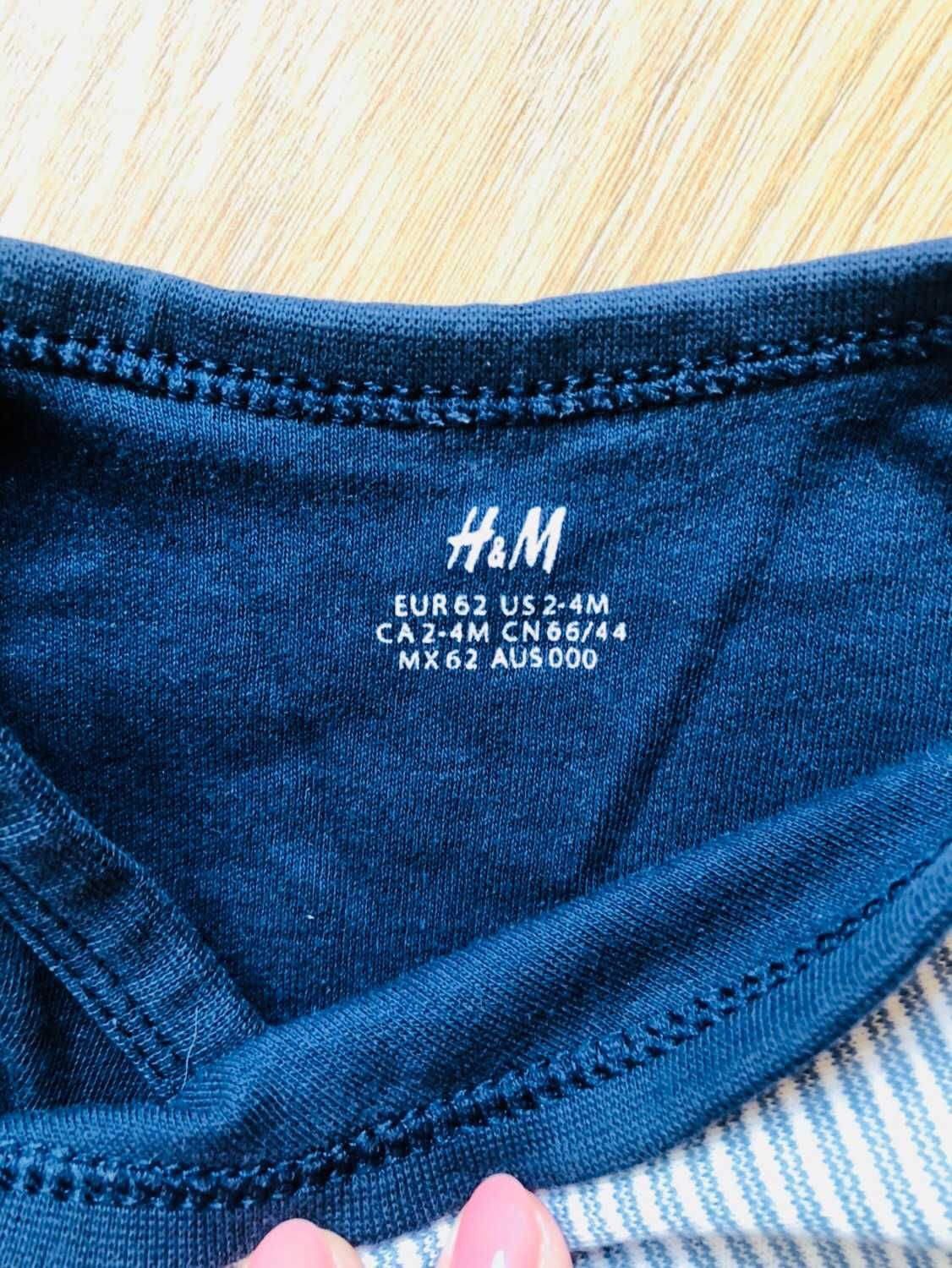 Body i bluzka  w paski H&M 62 niemowlę dla dziecka