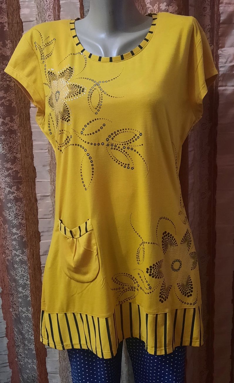 Туника-футболка желтая