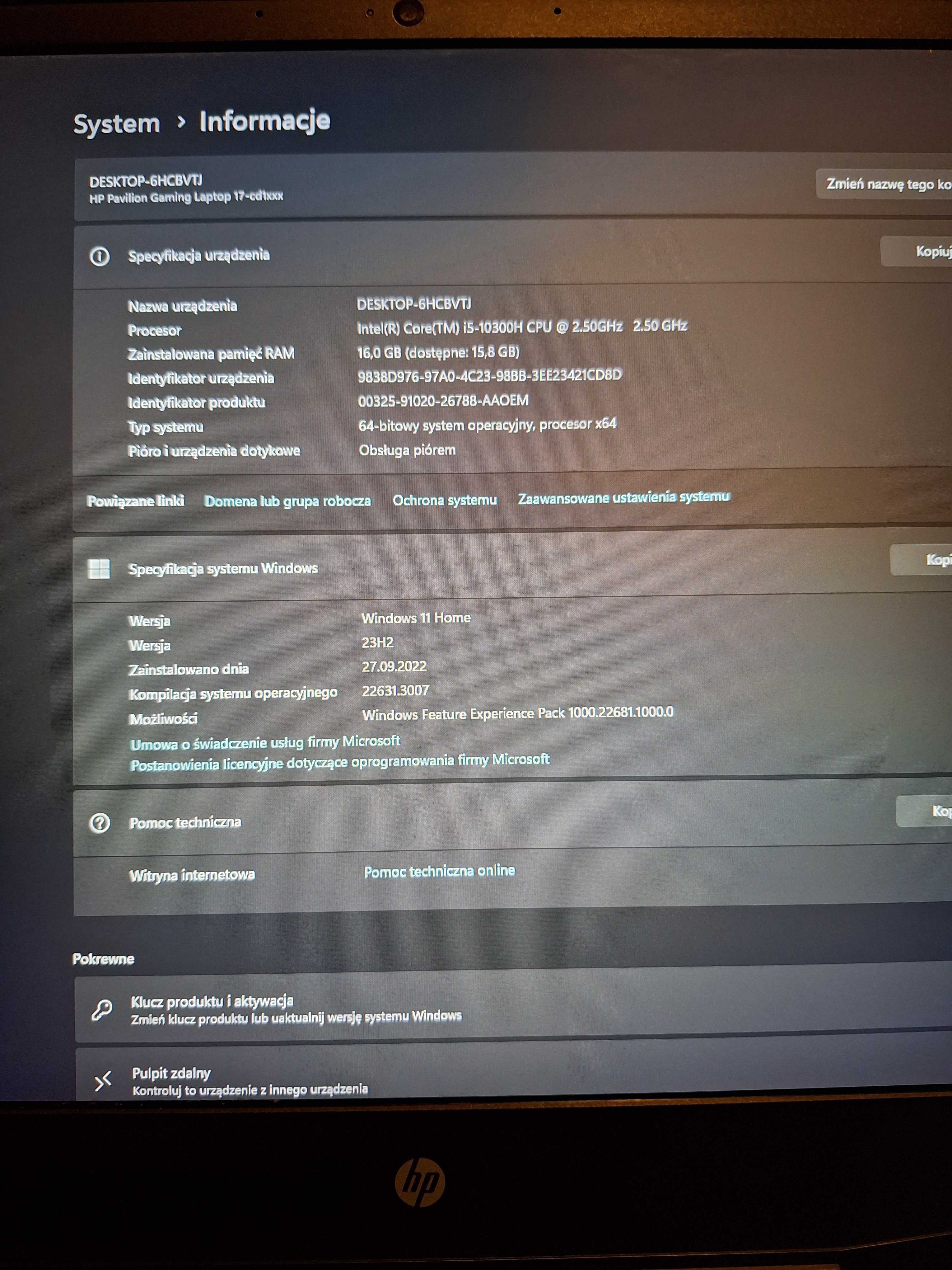 HP Pavilion Gaming i5-10300H/16GB/512 GTX1650Ti 144Hz