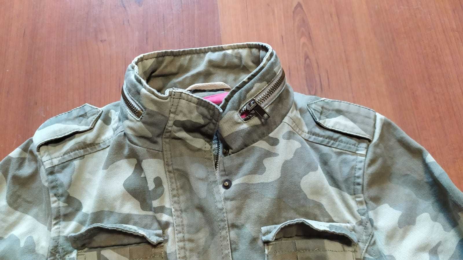 Kurtka bluza moro C&A here + there szaro zielony khaki rozmiar 140