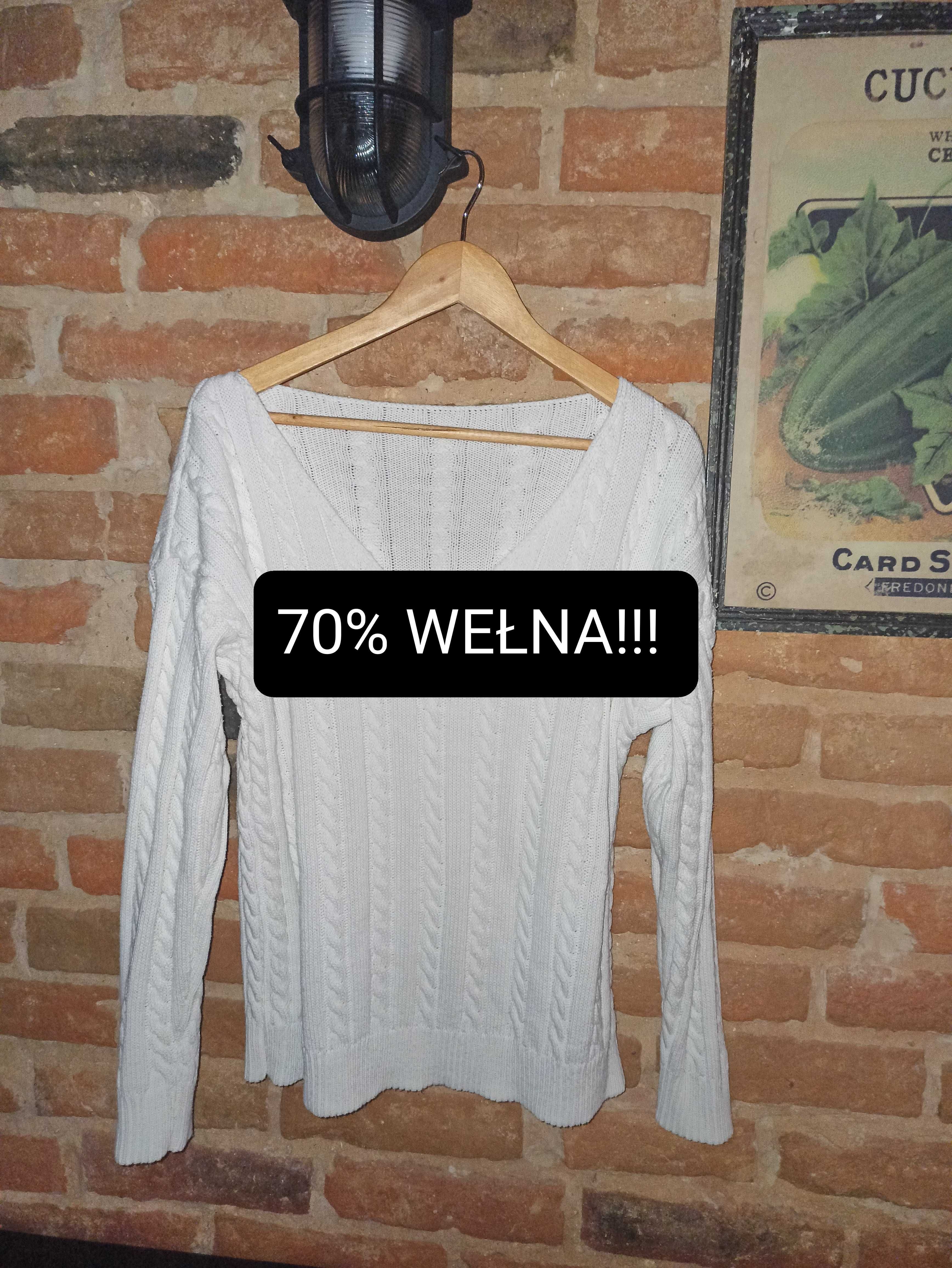 Wełniany sweter! True Vintage. Polska firma. Biały. Stan idealny