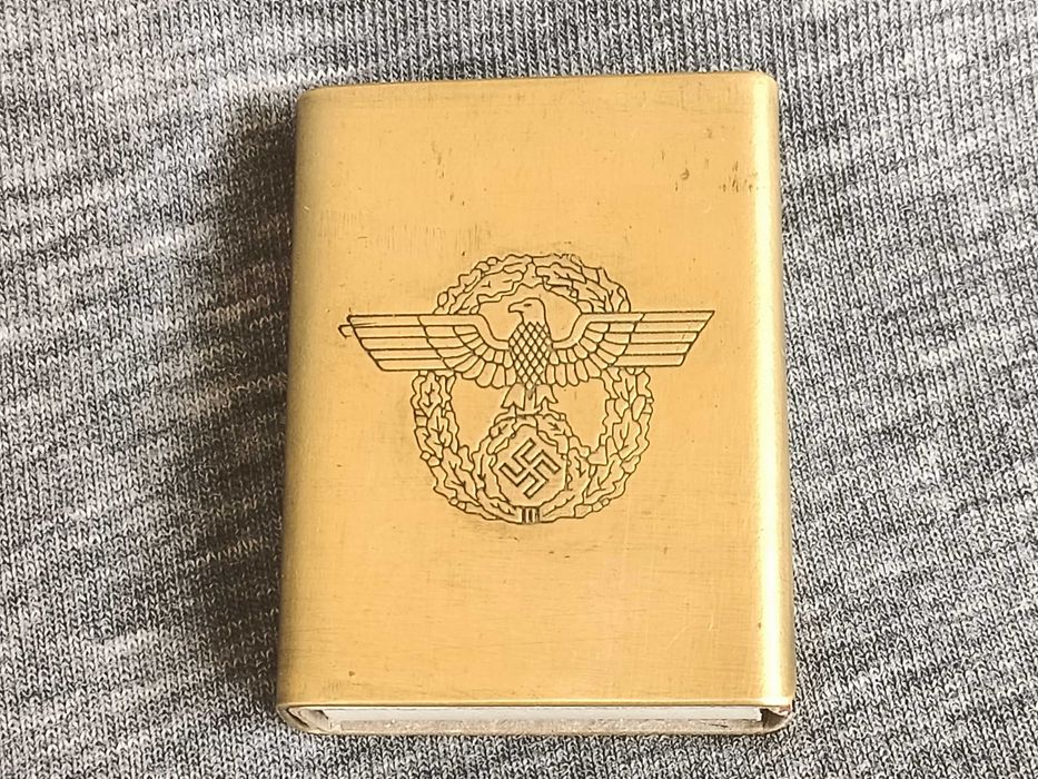 Бронзовая спичечница футляр 1937 чехол для спичек клеймо рейх германия