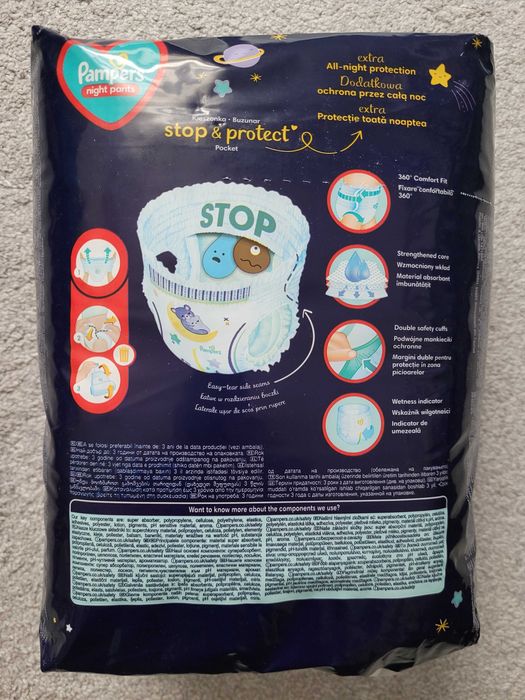 Pieluszki PAMPERS Night Pants, rozmiar 6 (15 + kg)