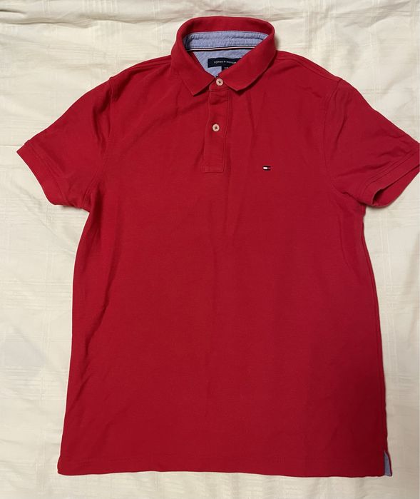 Поло Tommy Hilfiger чоловіче колір червоний