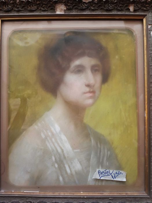 Quadro Retrato Mulher Pastel