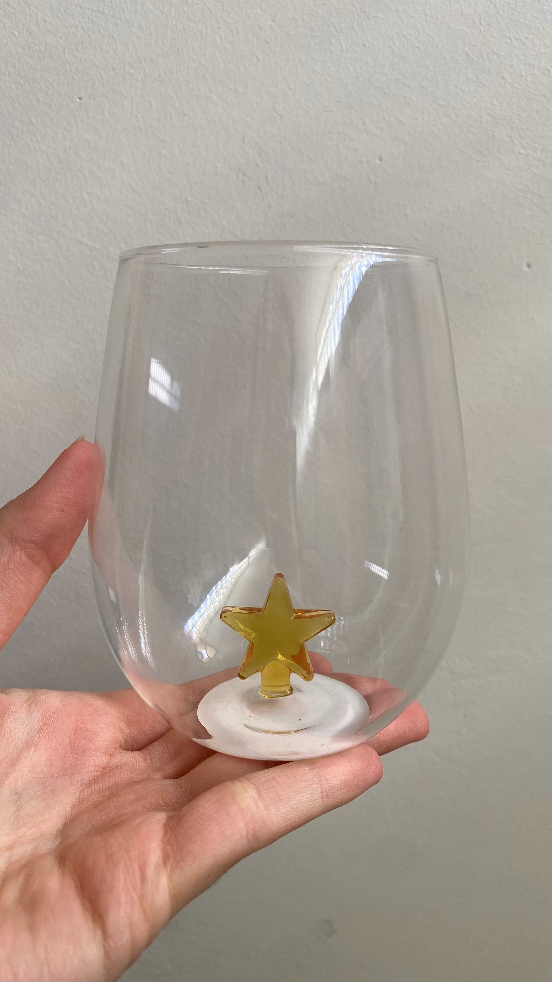 Copo de vidro com estrela / star / étoile
