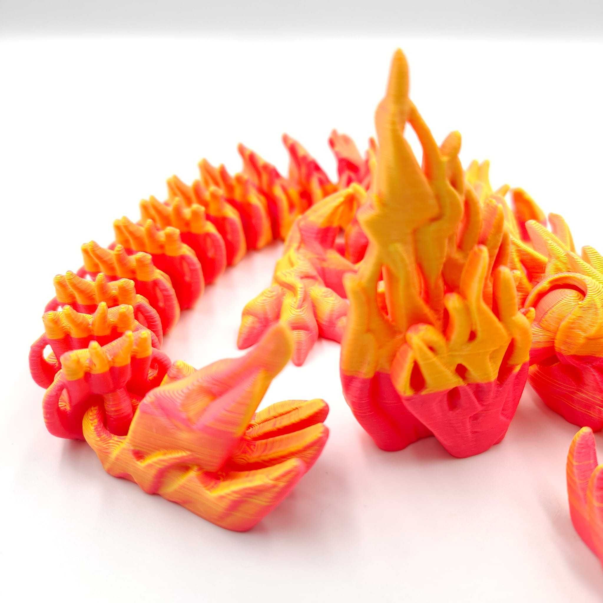 smok różowo pomarańczowy druk 3D zeus błyskawica
