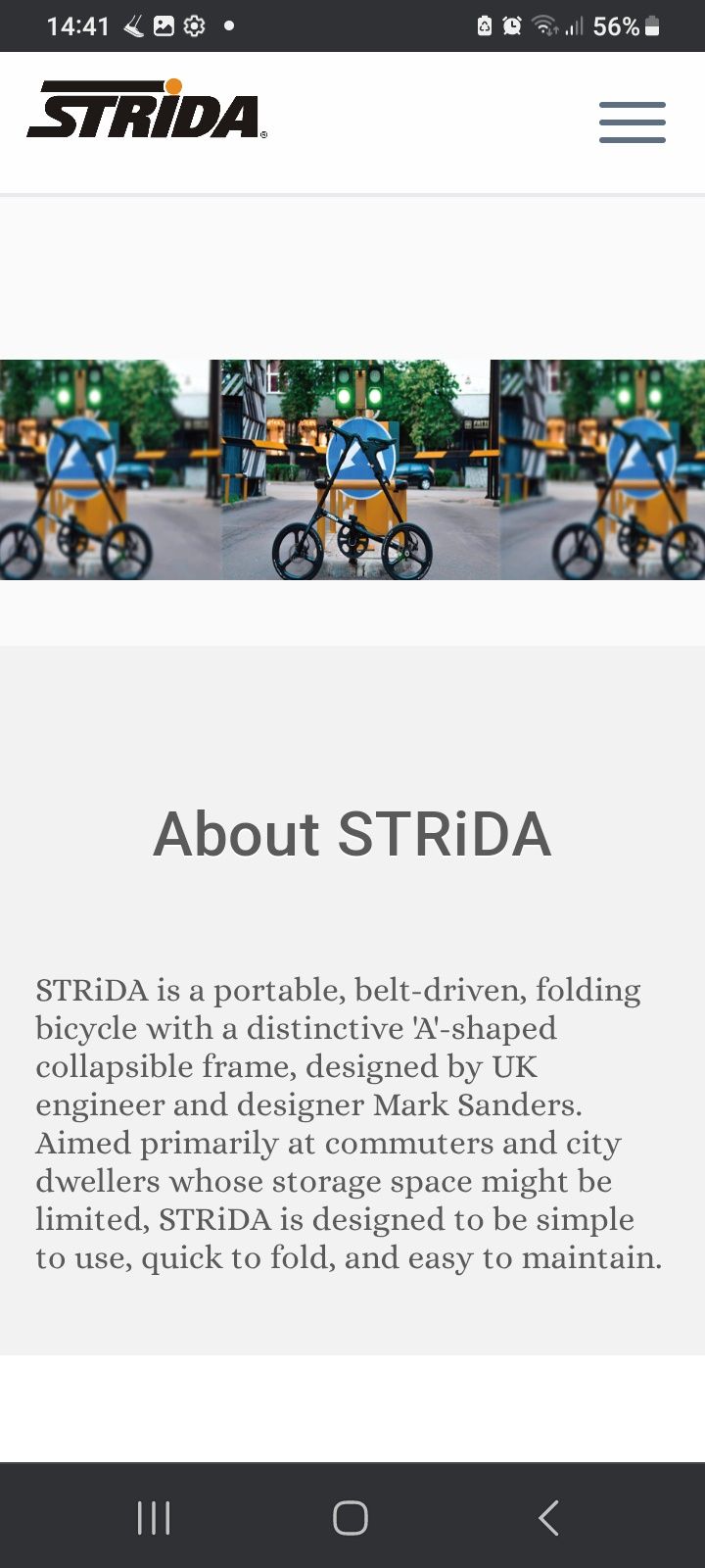 Strida Lt branca , bicicleta dobrável