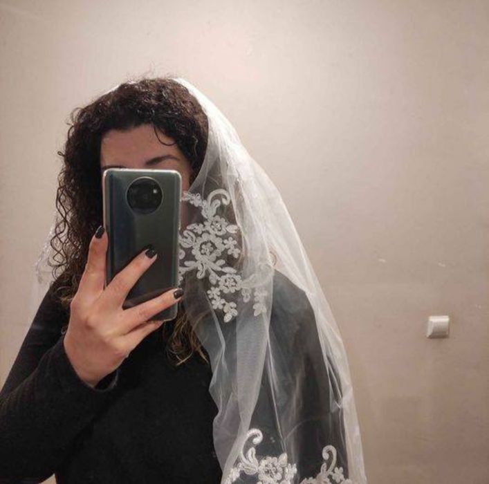 Véu Noiva Tule Renda Lantejoulas