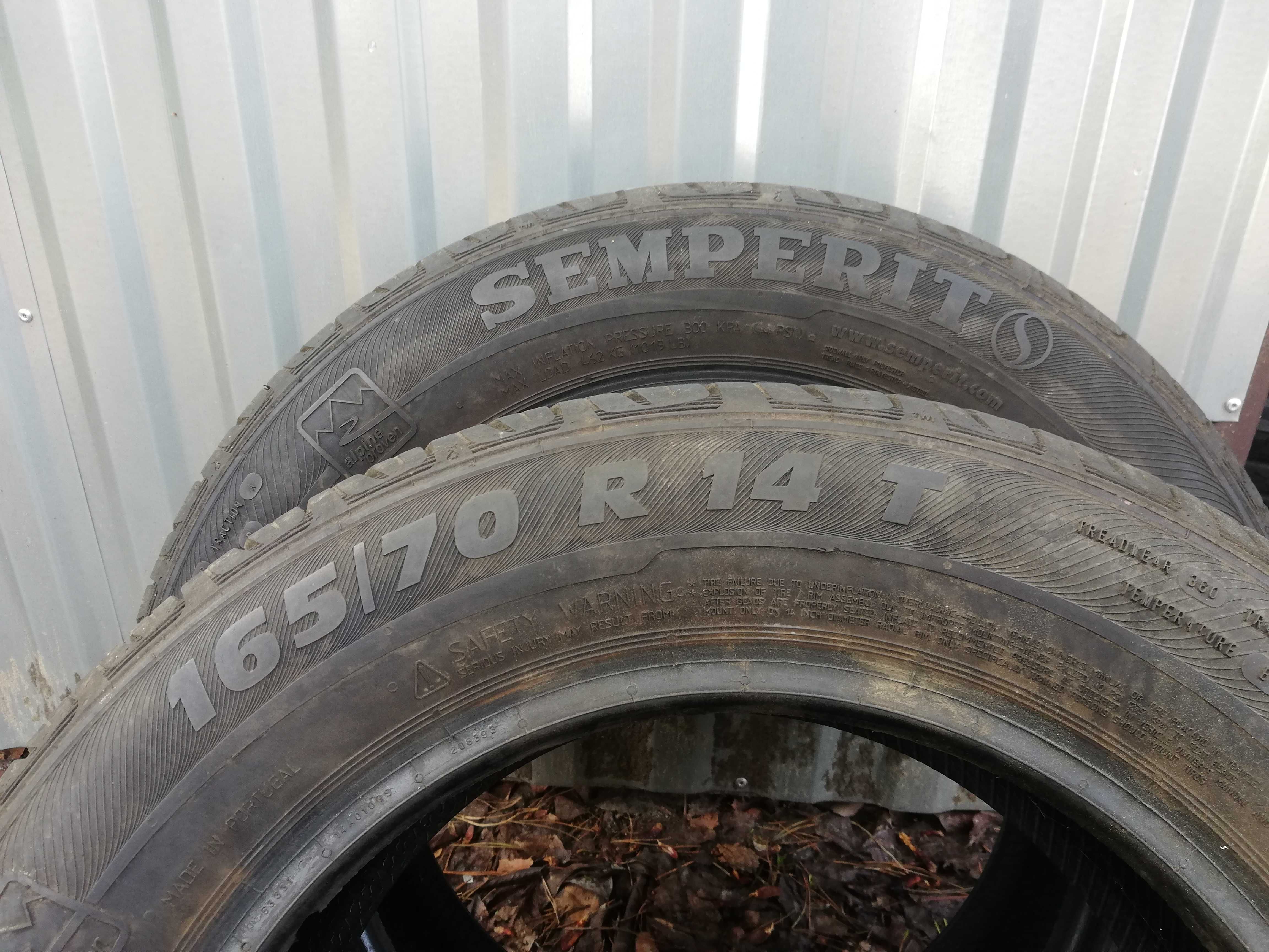 2 opony letnie Semperit 165/70R14. Bieżnik około 6mm.