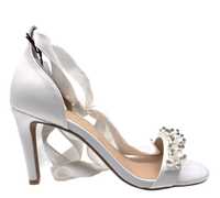 Damskie białe satynowe buty ślubne ze wstążkami Anna Field rozmiar 36