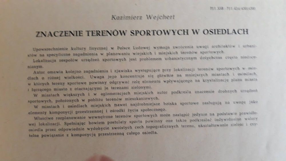 Tereny i Urządzenia Sportowe. 1955