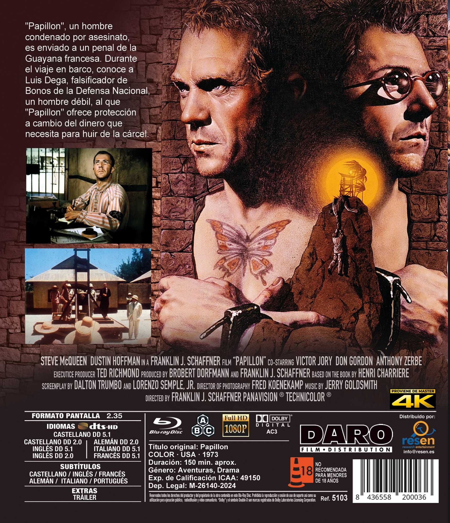 Papillon/Papillon (Blu-Ray)-Importado