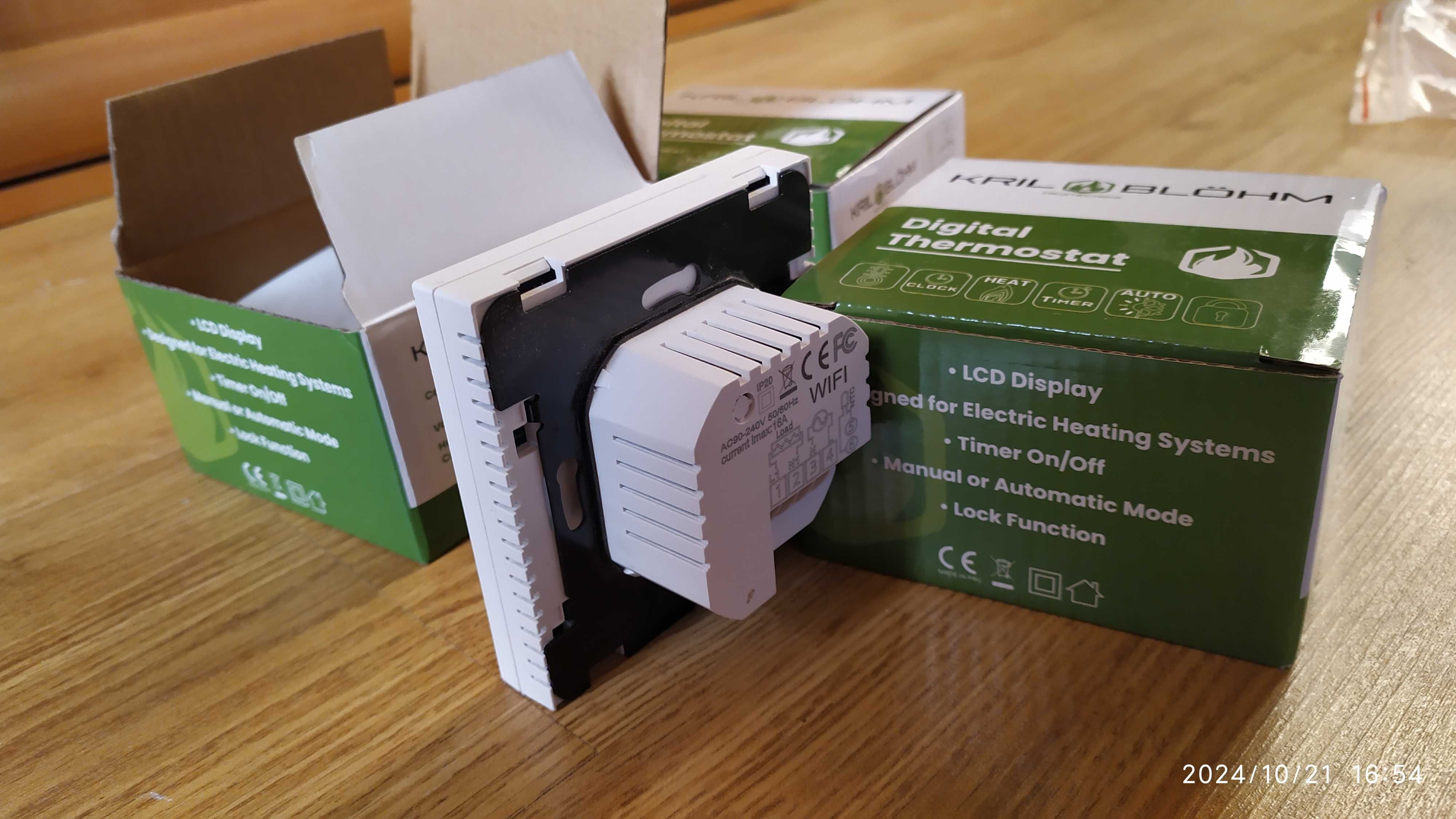 Termostat, termoregulator, sterownik WIFI ogrzewanie elektryczne