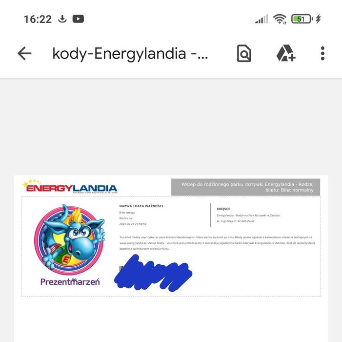 Energylandia - 2 bilety normalne/ powyżej 140 cm wzrostu ważne 30.10