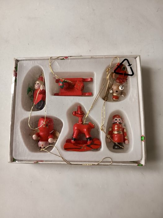 Ozdoby na choinkę drewniane vintage