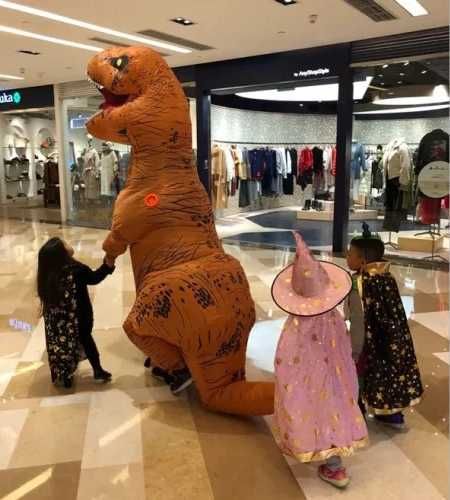 Надувний костюм Тіранозавр, Хелловін, Аніме, Косплей, динозавр