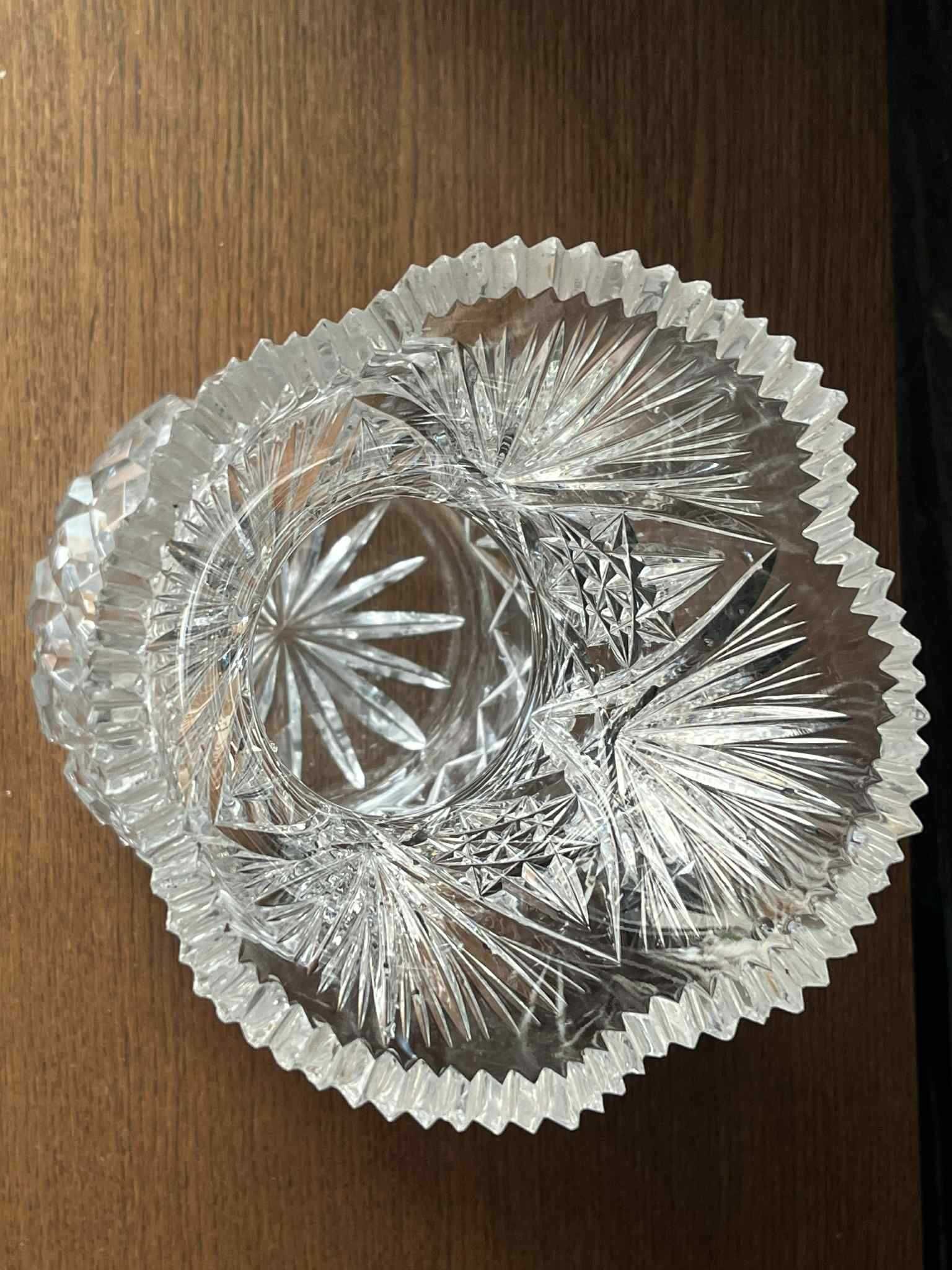 Duży kryształowy wazon 30 cm ciężki cięty kryształ