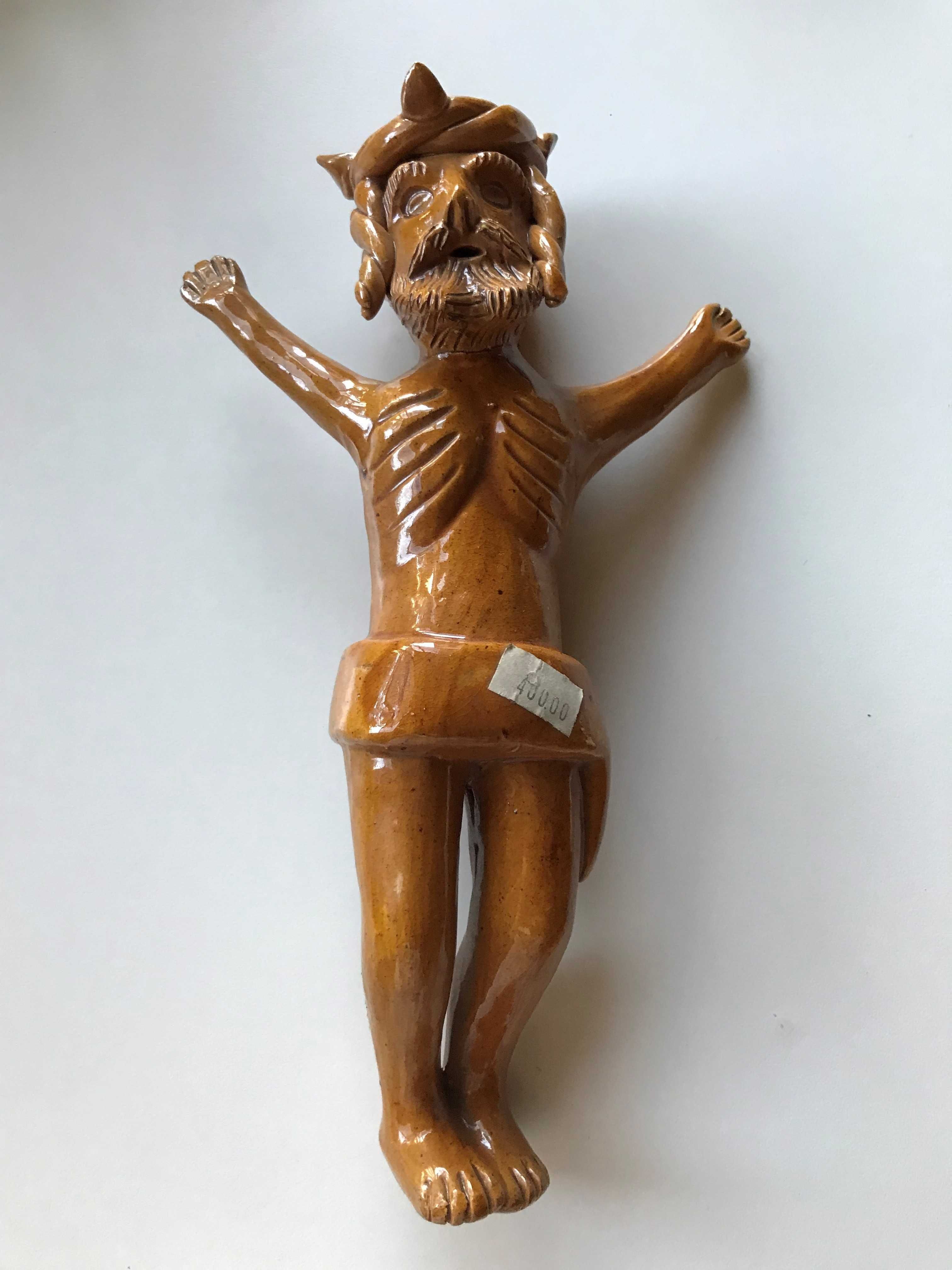 ARTESANATO 1983 "Cristo" em barro vidrado por Júlia Ramalho /como NOVO