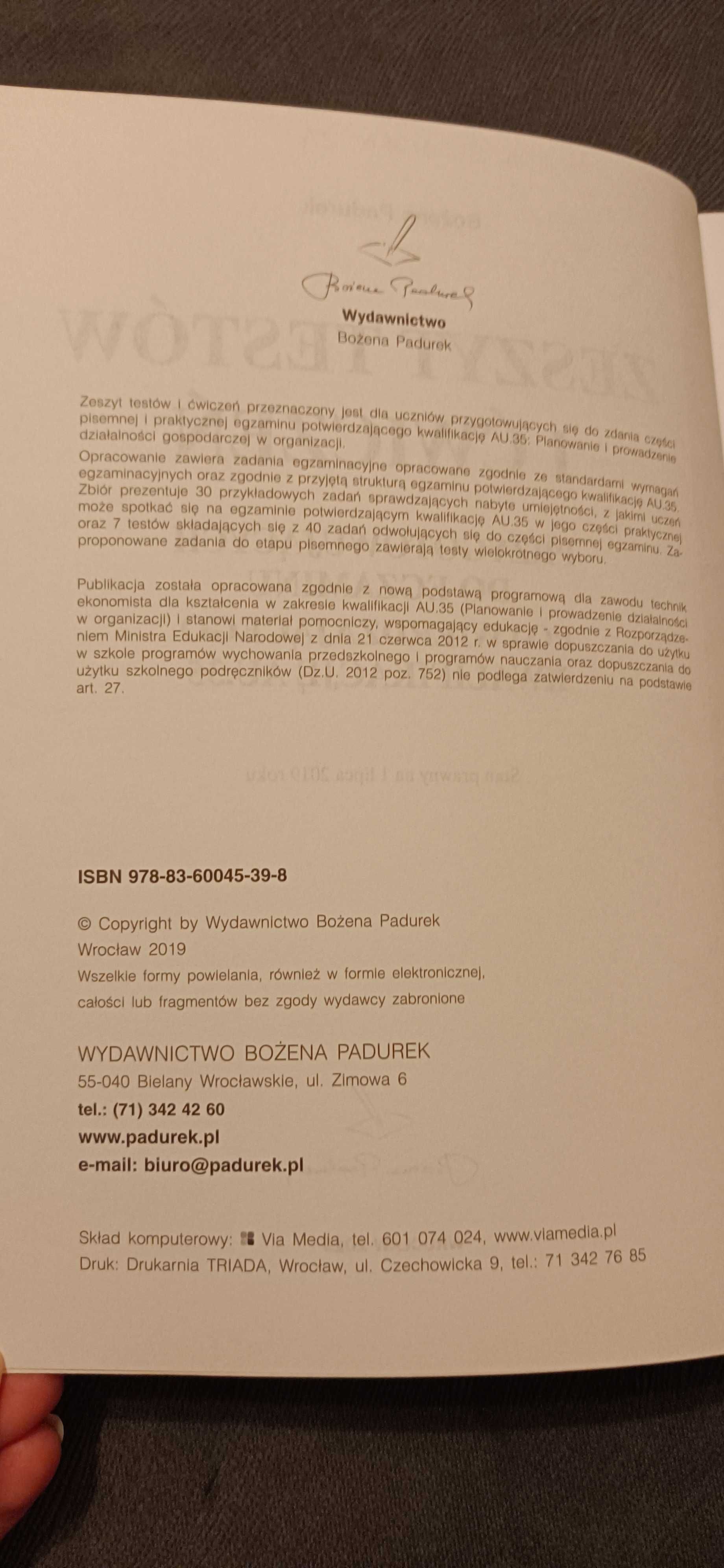 Zeszyt testów i ćwiczeń do egzaminu kwalifikacyjnego AU.35