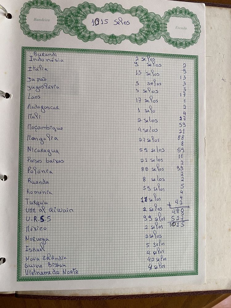 Coleção de mais de mil selos de todos os países