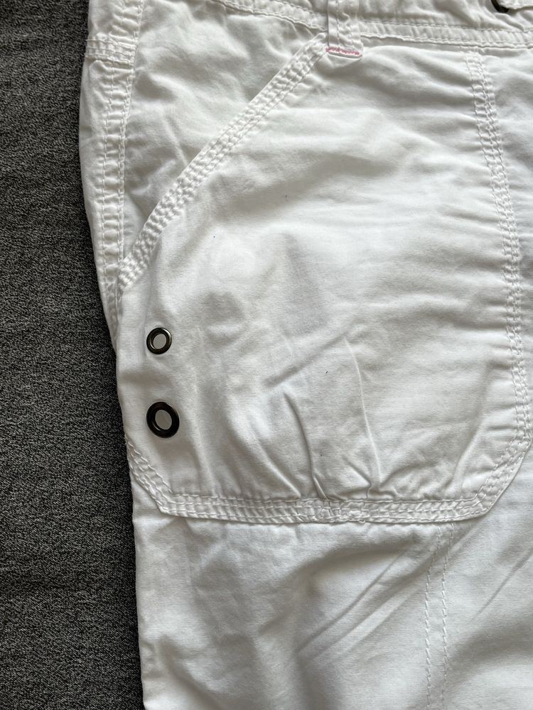Białe rybaczki podpinane nogawki marki Denim Co rozmiar L