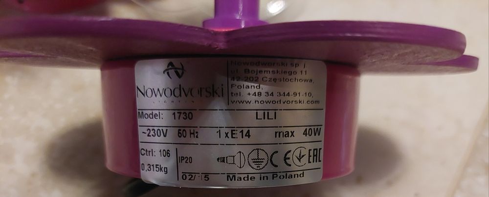 Kinkiety fiolet/ róż 3 szt.