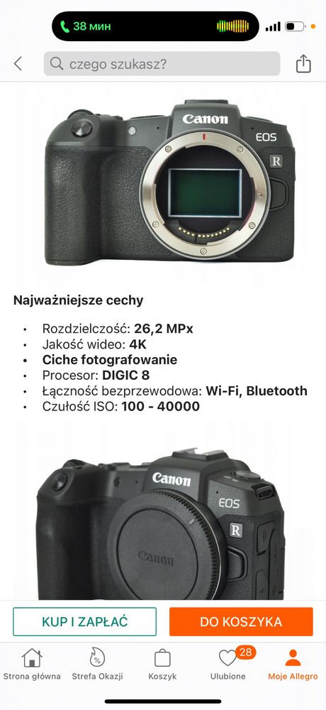 Aparat Canon EOS RP + Obiektyw CANON RF 50mm f/1.8 STM