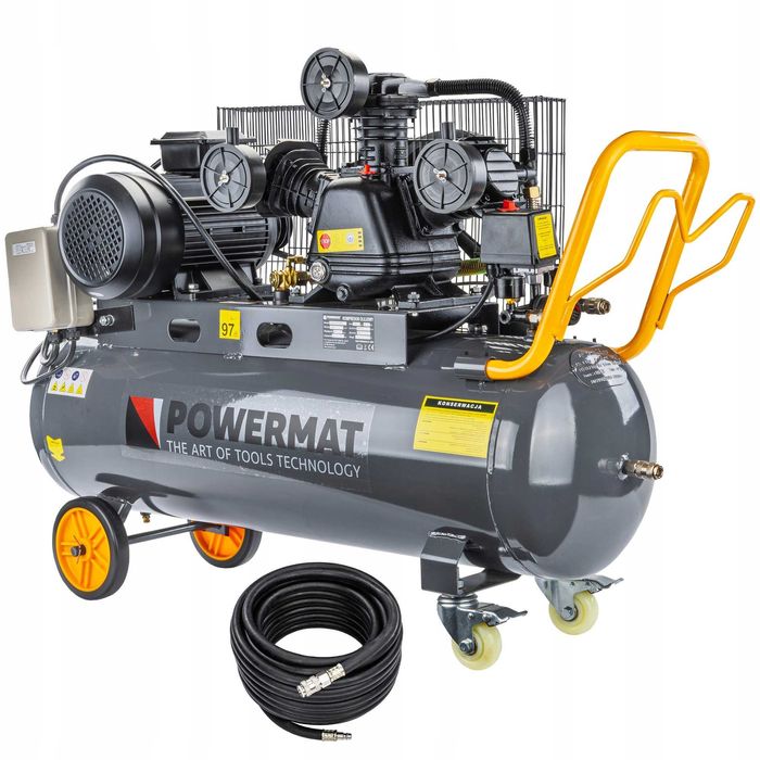 Kompresor olejowy 100l 8 bar sprężarka 400v 650l/min + wąż