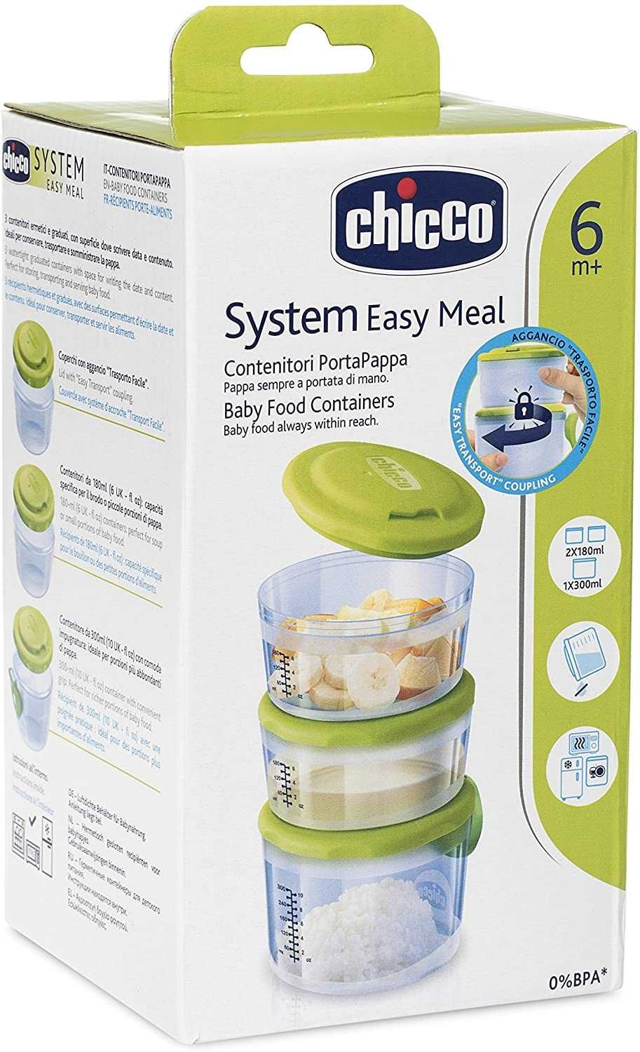 Pojemniki na żywność Chicco Easy Meal 6 m+, 3 szt.