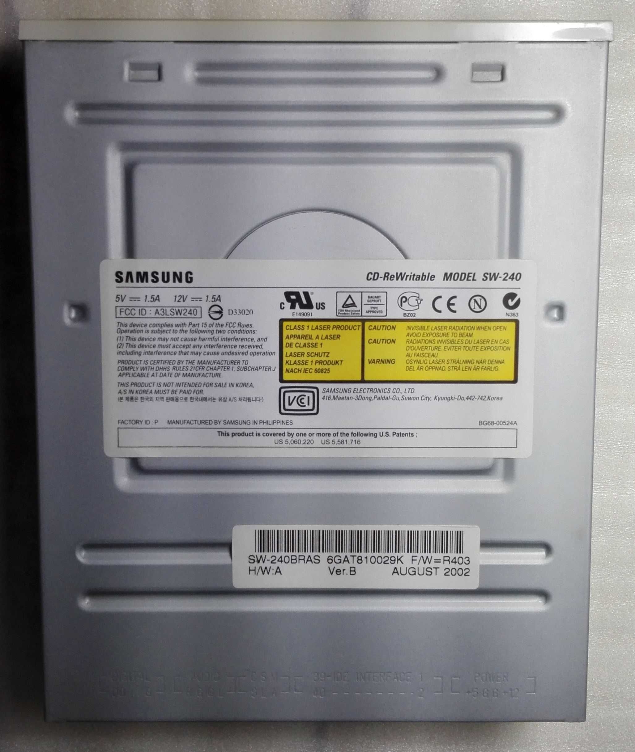 CD-ROM Toshiba-Samsung SW-252 e SW-240