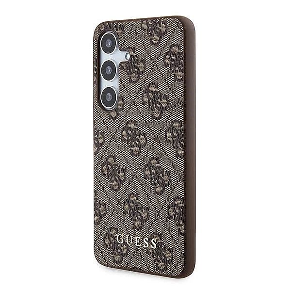 Etui Guess 4G Metal Gold Logo na Samsung Galaxy S24 - brązowe