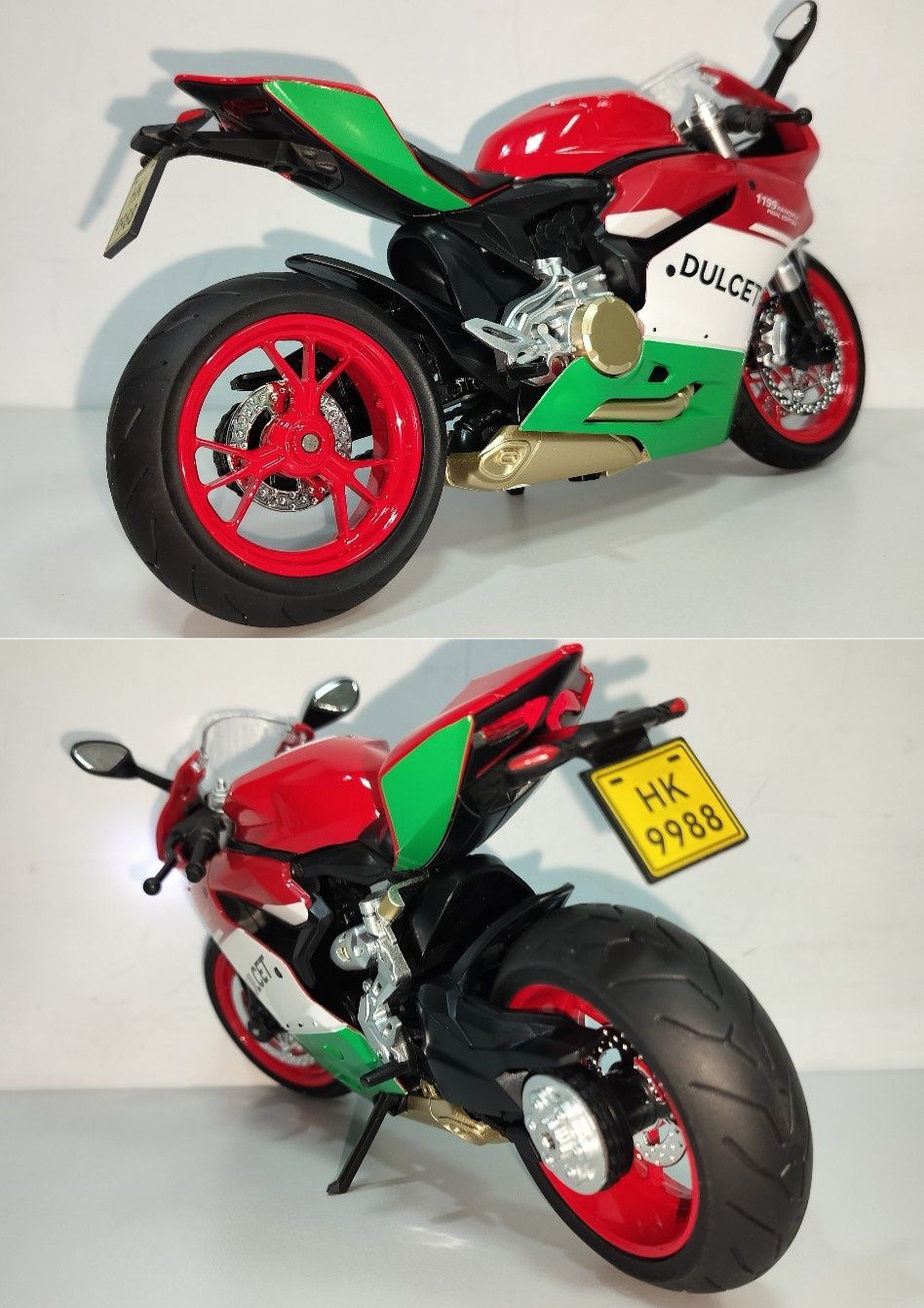 Ducati 1199 Panigale модель мотоцикла 1:9 со звуком и светом металл