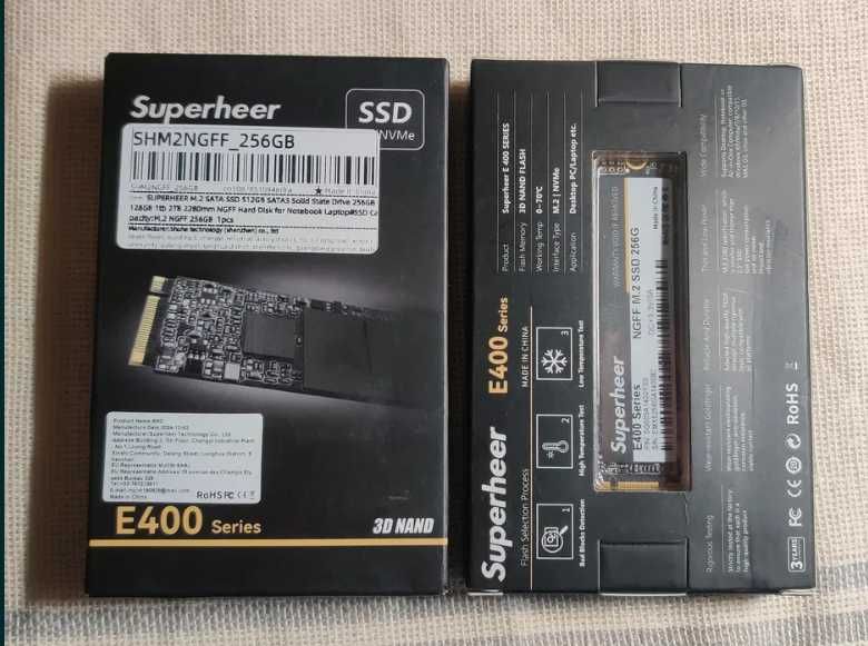 Новий накопичувач SSD M.2 SATA Superheer e400 256Gb 2280 (PCIe 3.0)