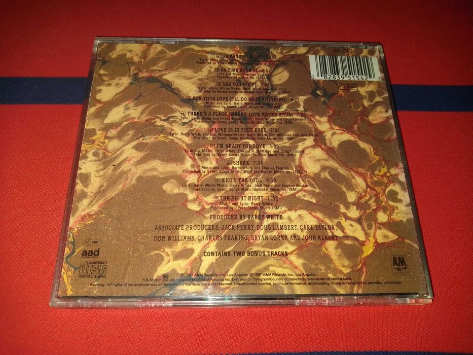 Barry White "The Right Night And Barry White" CD Made In Germany.