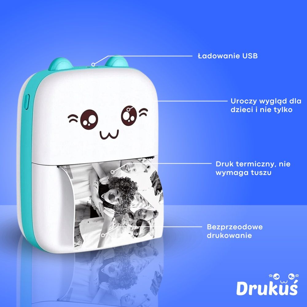 Nowa mini drukarka drukuś zdjęć etykiet pl aplikacja