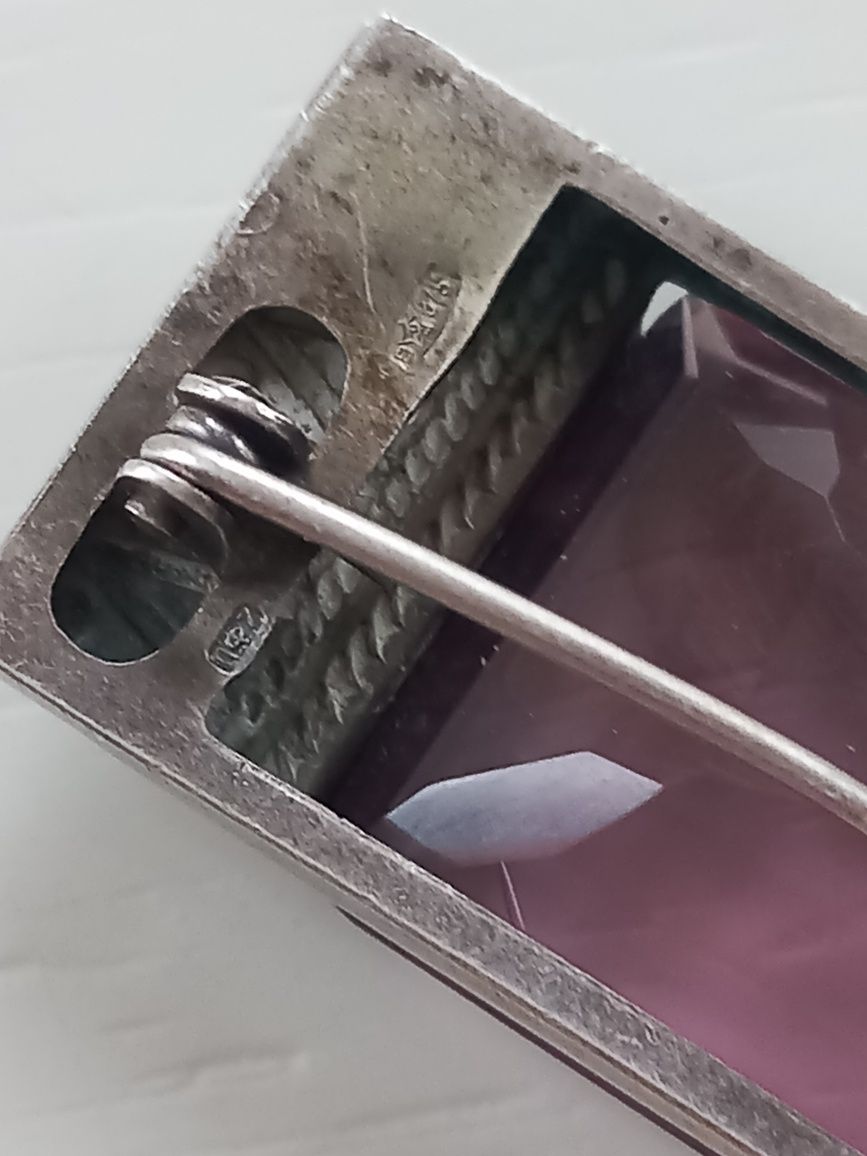 Брошь серебро 875проба звезда