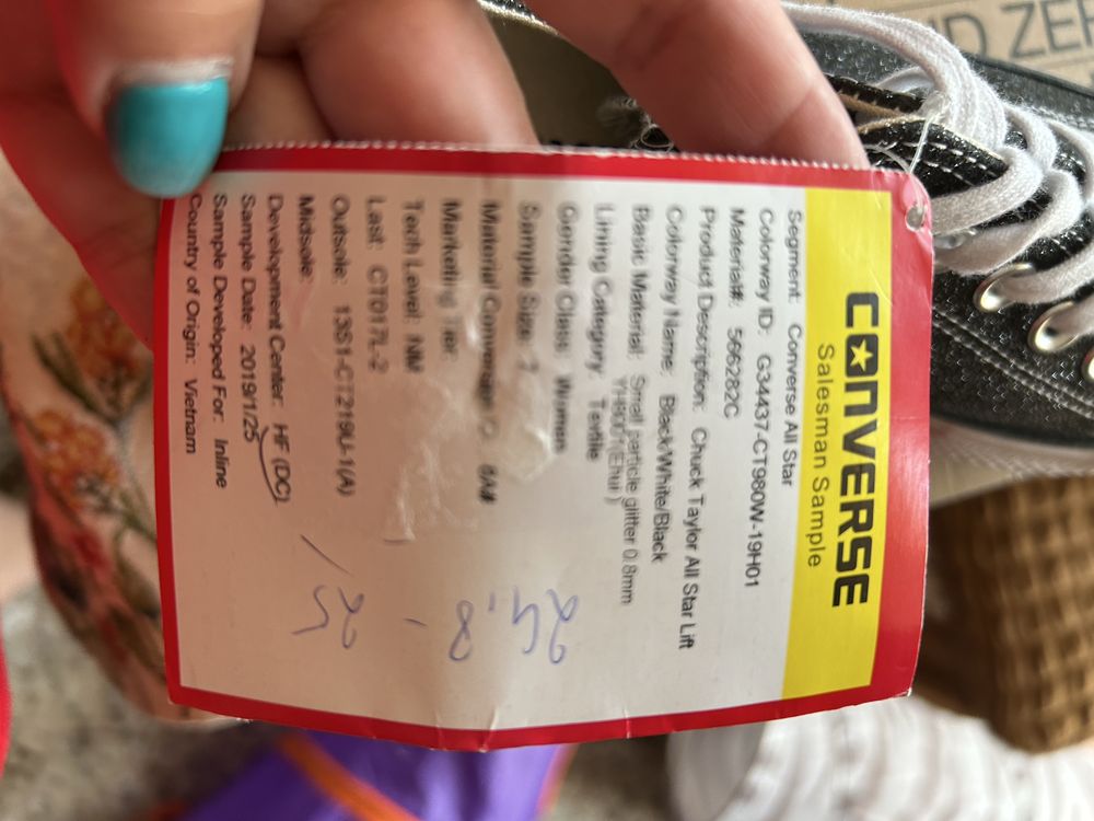 Converse czarne brokatowe 39