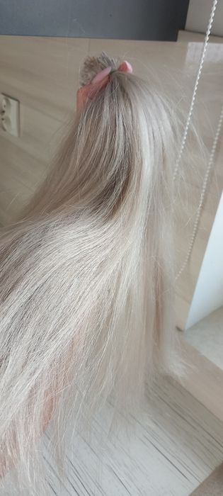 Włosy rosyjskie 42 cm 100gr blond do przedłużenia