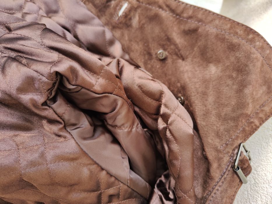 Kurtka skórzana, zamszowa, ocieplana