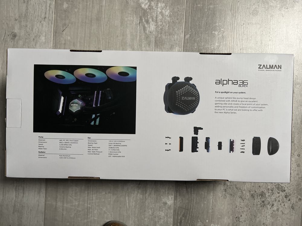 Chłodzenie wodne AiO Zalman Alpha 36 - 360mm ARGB czarno/białe