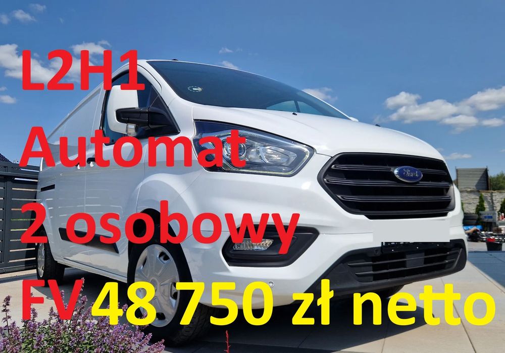 Ford Transit custom automat ZAREJESTROWANY 48 750 zł netto FV 23% L2H1 2-os 230V  Transit custom automat zarejestr. 48750 zł netto FV 23% L2H1 2-os 230V
