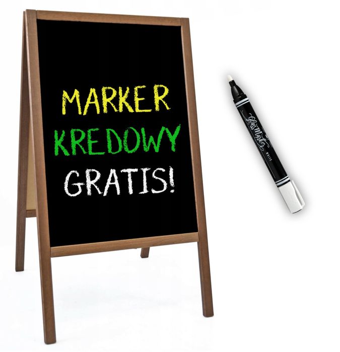 potykacz drewniany stojak reklamowy tablica do pisania gratis marker
