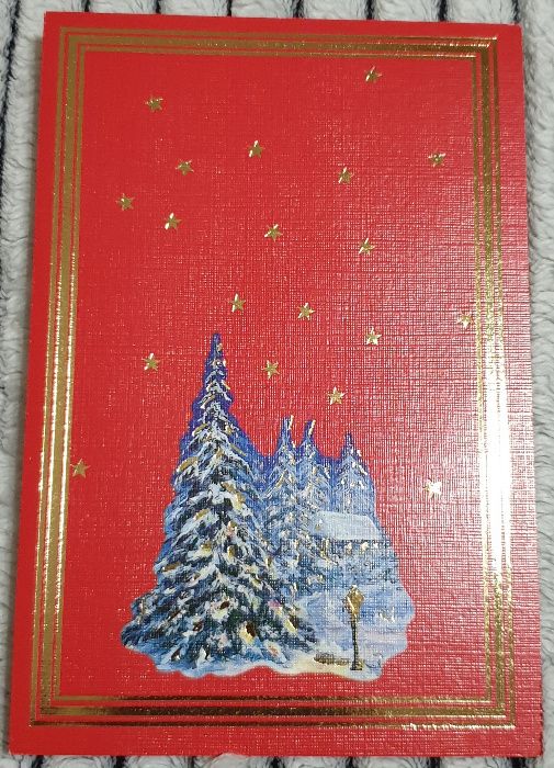 Wesołych Świąt Boże Narodzenie - kartki pocztowe malowane stopą