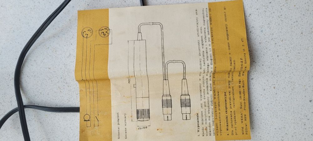 Mikrofon Unitra TONSIL MDU 22 komplet